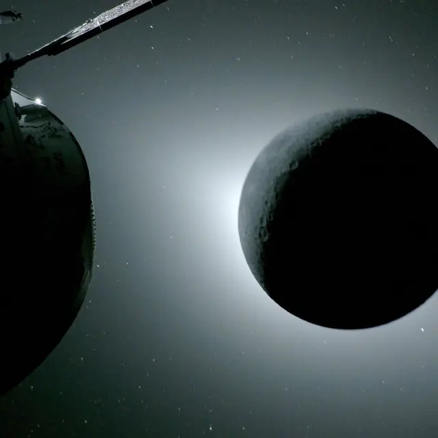 The Artemis II astronauts aboard their Orion spacecraft, left, observed the moon eclipsing the sun on Monday for about 53 minutes.