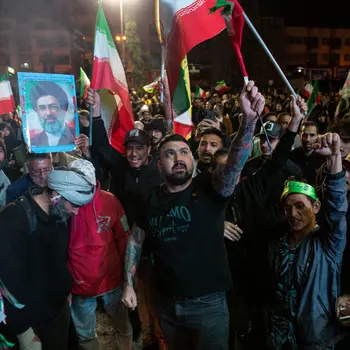 A gathering in Tehran, the Iranian capital, on Wednesday after the announcement of a cease-fire.