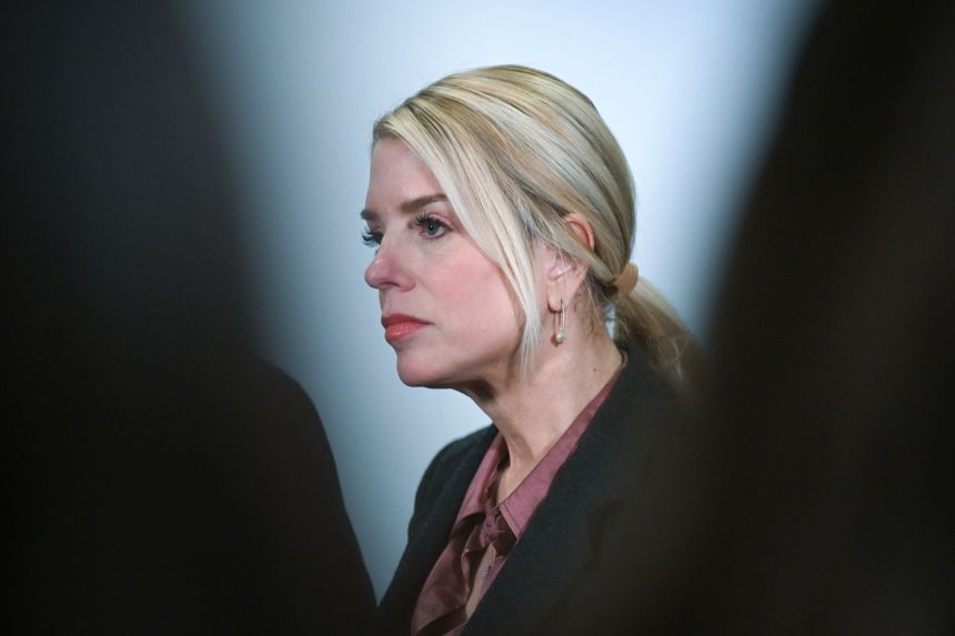 Attorney General Pam Bondi at the US Capitol, on March 18, 2026.